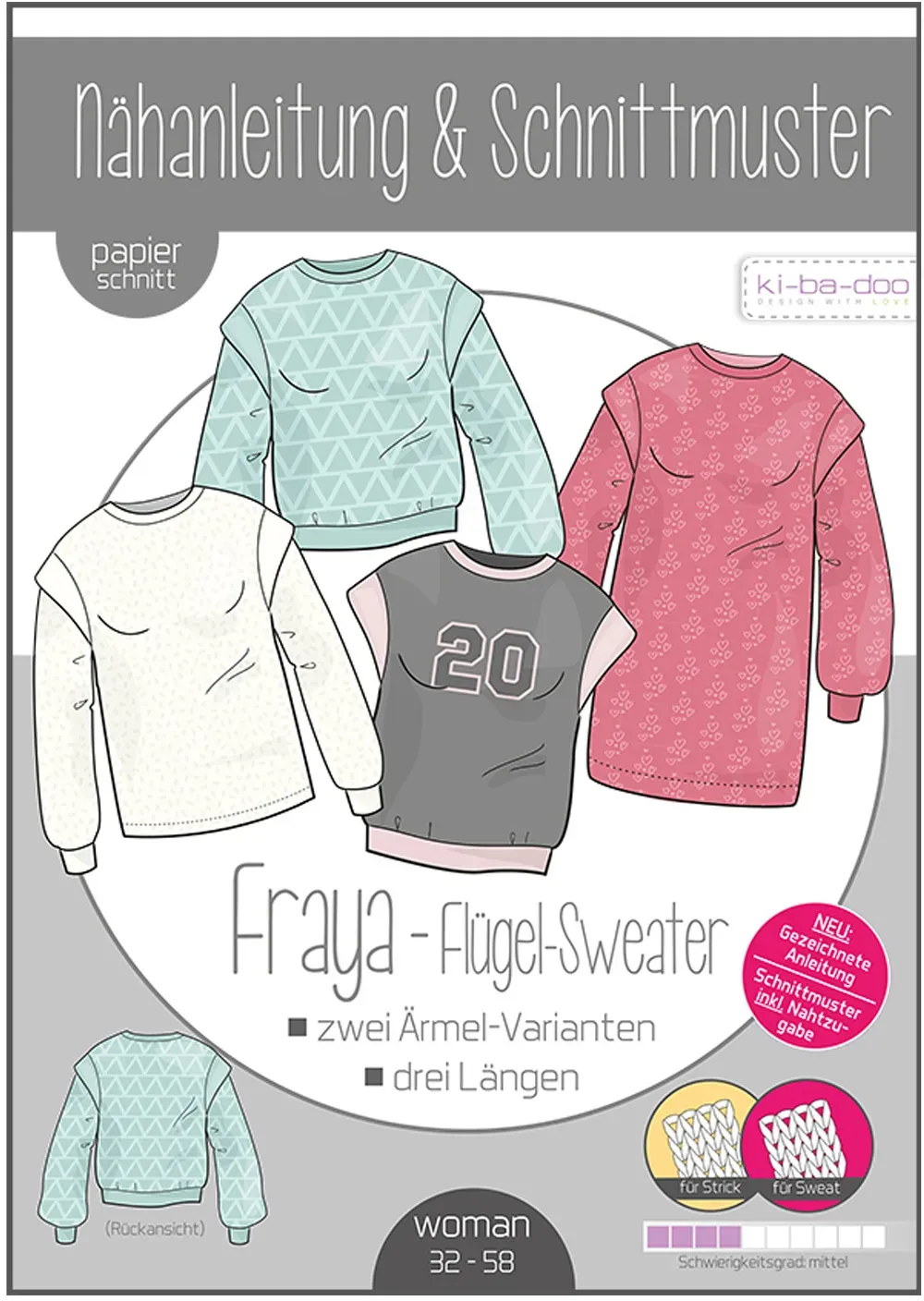 Kibadoo Papierschnittmuster Flügel-Sweater Fraya