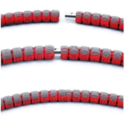 SHG Hula-Hoop-Reifen 8 teilig bis 94 cm, Edelstahlkern befüllbar 0,8 – 4 kg grau|rot|schwarz