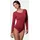 Evoni Damen-Body I Bodysuit mit Rundhals für Frauen I Langarm-Body in verschiedenen Farben I Optimale Alternative für Sport & Freizeit S Bordeaux - S