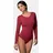 Evoni Damen-Body I Bodysuit mit Rundhals für Frauen I Langarm-Body in verschiedenen Farben I Optimale Alternative für Sport & Freizeit S Bordeaux - S