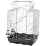 Vogelkäfig Emma Cabrio 72x54x38cm Chrome/schwarz Käfig Kanarien Wellensittiche Voliere Zubehör