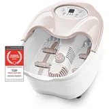 First Austria TZS First Austria Fußsprudelbad, Vibrations- und Luftblasenmassage, Infrarot- und Heizfunktion, Fußbad, 450W, 2 Programme, 3 Aufsätze, klappbarer Griff, Aromabox