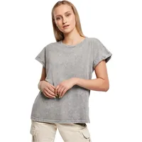 Build Your Brand Damen BY053-Ladies Acid Washed Extended Shoulder