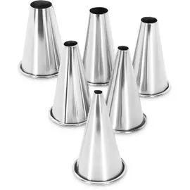 Thermohauser Lochtüllenset aus Edelstahl, Tüllengröße: XXL, 4 bis 15 mm Auslassdurchm., Höhe 50 mm, 6-teilig, Metallisch