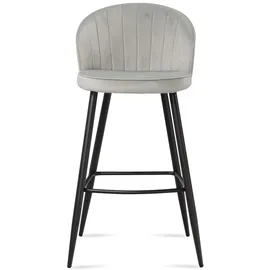 FineBuy 2er Set Barhocker FineBuy Barstuhl Samt Tresenhocker mit Lehne Hocker 110 kg