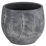 Dehner Keramik-Übertopf Alessio, bauchig, dunkelgrau