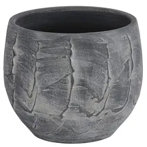 Dehner Keramik-Übertopf Alessio, bauchig, dunkelgrau