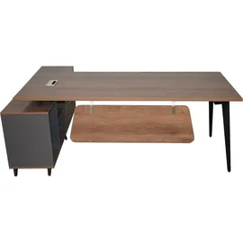 Jet-Line Winkelschreibtisch San Paulo Nussbaum / Braun