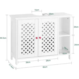 SoBuy Waschbeckenunterschrank 80 x 60 cm Weiß