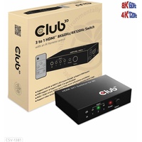Club 3D HDMI 3 auf 1 Umschalter 8K60Hz/4K120Hz Umschalter