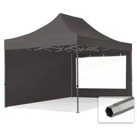 TOOLPORT Faltpavillon 3 x 4,5 m inkl. 2 Seitenteile Grau