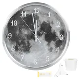 Runde Silberne Led-wanduhr Mit Soundsteuerung Für Büro, Wohnzimmer, Schlafzimmer
