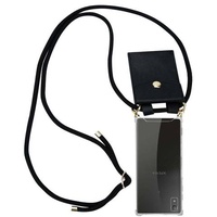 Cadorabo Hülle für Sony Xperia XA1 Schutzhülle in Schwarz Handy Kette Silikon Kordel abnehmbares Etui