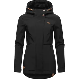 Ragwear Damen Sotfshelljacke Übergangsjacke mit Teddyfleece-Kapuze Yba Intl Black22 Gr. 5XL - 5XL