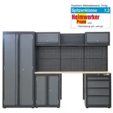 Baumarktplus Werkstattwand 13-tlg. Modulares Werkstattschranksystem aus Stahl mit Lochwand... anthrazit,