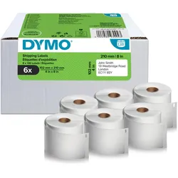DYMO® Original Etikett für LabelWriterTM, Vorteilspack, Versandaufkleber für DHL - weiss - permanent, 6 x 140 Etiketten,
