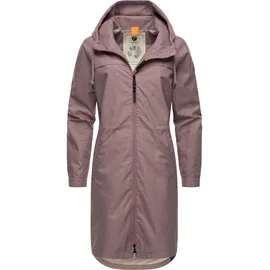 Ragwear Damen, Wasserdichte Übergangsjacke leichte Jacke lang mit Kapuze Belinka Mauve24 Gr. XXL - XXL