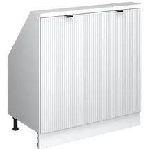 Vicco Dachschrägenschrank Rion 80 x 46 x 81,6 cm Weiß Riffel/Weiß