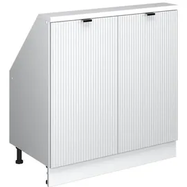Vicco Dachschrägenschrank Rion 80 x 46 x 81,6 cm Weiß Riffel/Weiß