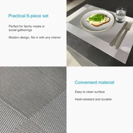 Intirilife Platzset Grau Kunststoff, 30x0.16x45 cm Wohntextilien, Tischwäsche, Tischsets