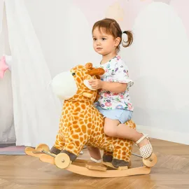 Homcom Schaukeltier Babyschaukel Giraffen-Design Geld - Gelb