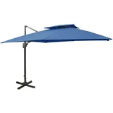 vidaXL Ampelschirm mit Lüftung 300 x 300 cm azurblau