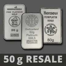 verschiedene prägeanstalten Platinbarren 50g (Resale)