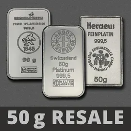 verschiedene prägeanstalten Platinbarren 50g (Resale)