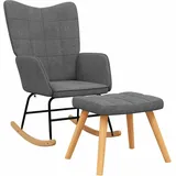 Maison Exclusive - Schaukelsessel Mit Hocker Dunkelgrau Stoff