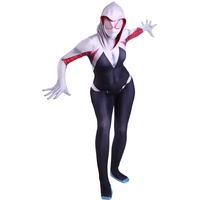 LGYCB Spiderman Spider-Gwen Maske Bodysuit Spidęrmaņ Jumpsuit Zentai Siamesische Kleidung Super Heros Halloween Cosplay Kostüme für Mädchen Kinder,Bodysuit-Adult XL(170~180cm)
