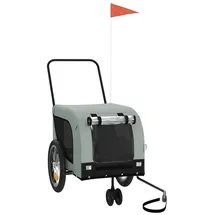 vidaXL Fahrradhundeanhänger grau/schwarz