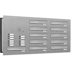 AL Briefkastensysteme 11 Fach Premium Edelstahl Durchwurf Briefkasten Anlage mit Klingeln, Post A4, robust, wetterfest, Artikelnummer: 132V11DV3KSL