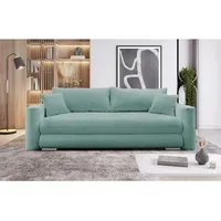 Mid.you Schlafsofa, Hellblau, Textil, 232x88x105 cm, Liegefunktion, Wohnzimmer, Sofas & Couches, Schlafsofas, Schlafsofas mit Bettkasten
