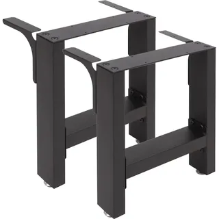 Wiltec Tischbeine Tischgestell Bankkufen aus Stahl 2er Set 30x43 cm pulverbeschichtet Bankgestell Bankbeine