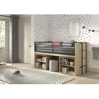 Vipack Halbhochbett SAM 90 x 200 cm Eiche braun