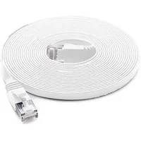 PNI Flaches Netzwerkkabel S/STP CAT8 PNI U8150W, 2 x RJ45, 4 Adernpaare, 28AWG, Kupfer, 40 Gbit/s, 2000 MHz, 15 m, weiß