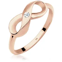 Elli DIAMONDS Ring 925 Sterling Silber Infinity, Verlobungsring in Rosegold | Gr.: 54