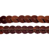 Meterware Paillettenborte Pailletten einreihig, 6mm, glatt, Karneval, Fasching (Verkaufseinheit 4m) - in vielen weiteren glitzernden Farben erhältlich (braun)