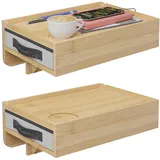 Relaxdays Nachtschrank 2er Set 0 x 0 x 0 cm Grau/Schwarz