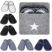 Filz-Gästehausschuhe, rutschfeste Hausschuhe Set, Filzpantoffeln für Gäste, mit Aufbewahrungstasche, Gästehausschuhe, Gästepantoffeln, Gästeh...