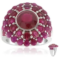 Cavill Silberring Cavill Rubinring 7,28 ct Silber platin Sterlingsilber Damen Schmuck (1-tlg) rot|silberfarben 60