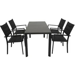 Terrassenmöbel Set Livorno groß - Farbe:Anthrazit / Schwarz -  aus: Aluminium / Kunstgewebe