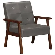 vidaXL Sessel Grau Leder 56,8 x 74 x 69,6 cm Grau