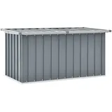 Verderoom Gartenbox Metall Gartenbox Wasserdicht XXL Auflagenbox Metall Auflagenbox XXL Kissenbox Werkzeugkasten Gerätebox Gartentruhe-Grau-129 x 67 x 65 cm
