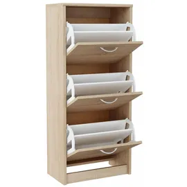 matkam Schuhschrank 50 x 116 x 28 cm 3 ausklappbare Schuhablagen / Sonoma Eiche