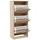 matkam Schuhschrank 50 x 116 x 28 cm 3 ausklappbare Schuhablagen / Sonoma Eiche