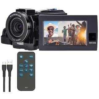 Somikon Dual-Lens-4K-UHD-Camcorder mit Sony-Sensor und FHD-Rückkamera