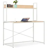 vidaXL Computertisch Weiß und Eiche 120x60x138 cm