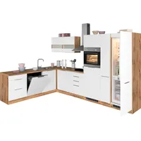 kochstation Winkelküche L-Form 240 cm weiß