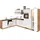 kochstation Winkelküche L-Form 240 cm weiß